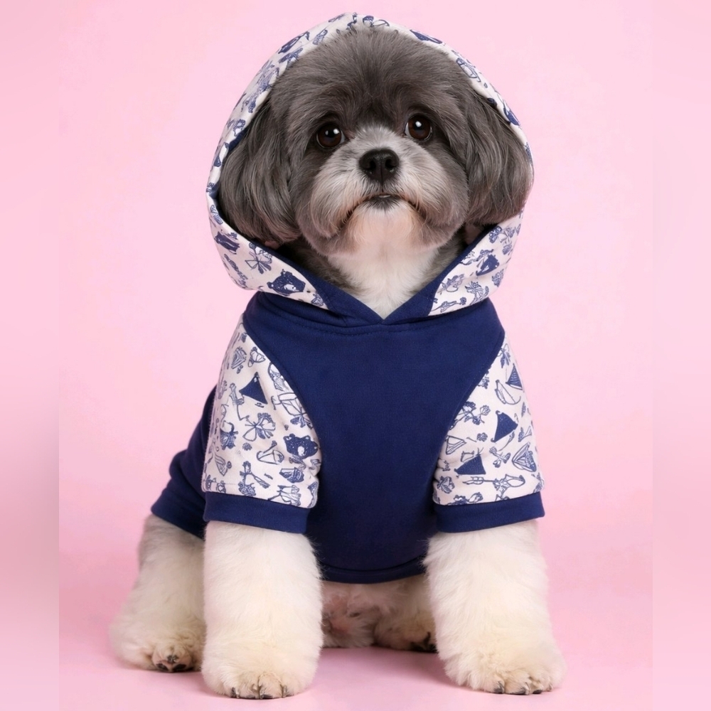 Bond & Co Black Cream Dog Hoodie Medium #DGC MED - Picture 2 of 7